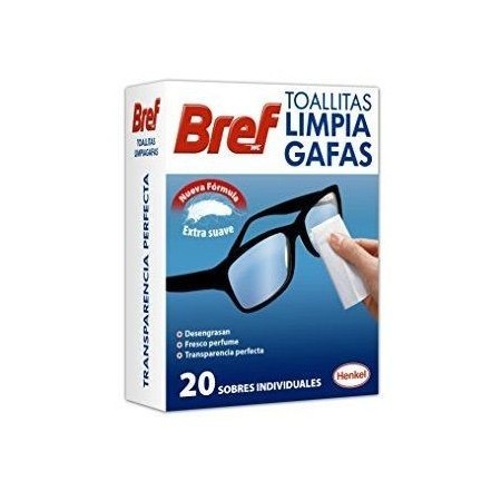 Limpia gafas BREF,  toallitas individuales 20 uds
