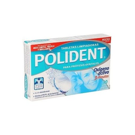 Tabletas limpiadoras POLIDENT para protesis dentales 30 uds.