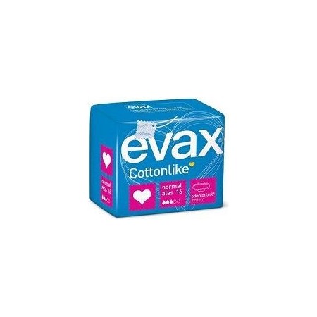 Compresas EVAX cottonlike alas normal 16 uds.