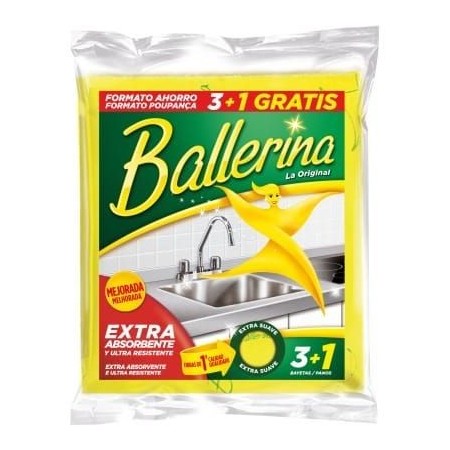 Bayeta BALLERINA amarilla  3+1ud.