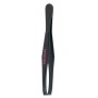 PINZA de depilar punta recta acero negro de 7,5 cm