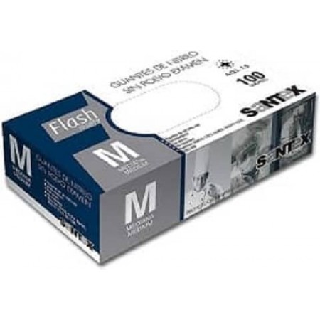 Guantes SANTEX NITRILO TALLA M  azul  s/polvo caja 100 ud