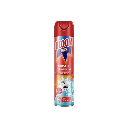Insecticida BLOOM spray MAX moscas 400ml (rojo/común y tigre)