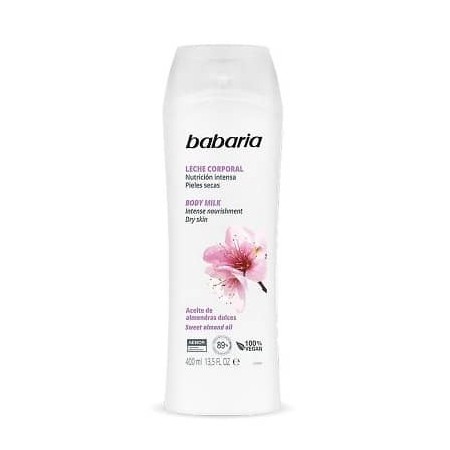 LECHE BABARIA ALMENDRAS  pieles secas 400 ml.