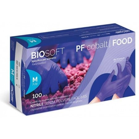 GLOVELY BIOSOFT PF COBALT FOOD GUANTES DE NITRILO DESECHABLES SIN POLVO