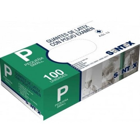 Guantes SANTEX látex con polvo 100 uds.