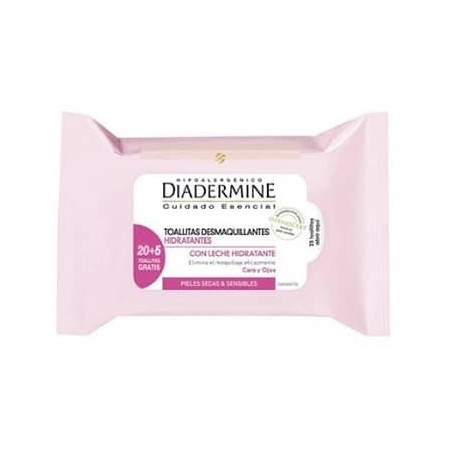 TOALLITAS DESMAQUILLANTES con leche hidratante pieles sensibles 25 uds