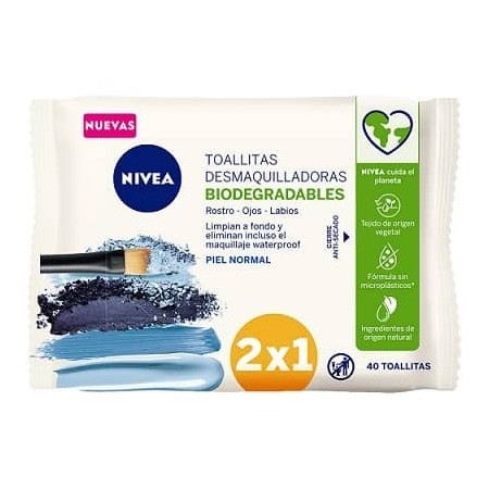 Toallitas desmaquilladoras NIVEA pieles normal 40 uds.