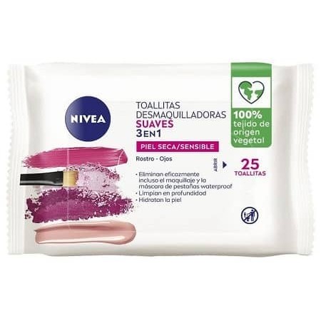 Toallitas desmaquilladoras NIVEA suaves 25 uds.