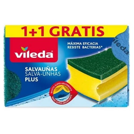Estropajo VILEDA salvauñas 1+1 plus