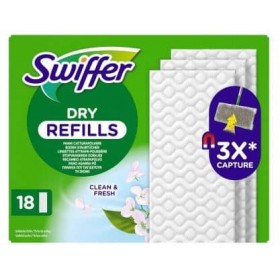 Recambio seco mopa tejido atrapapolvo SWIFFER, 18 unidades