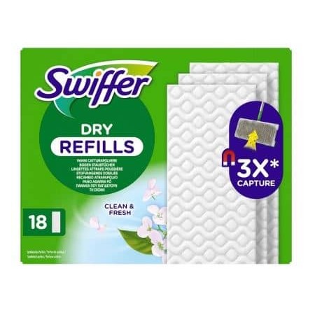 Recambio seco mopa tejido atrapapolvo SWIFFER, 18 unidades